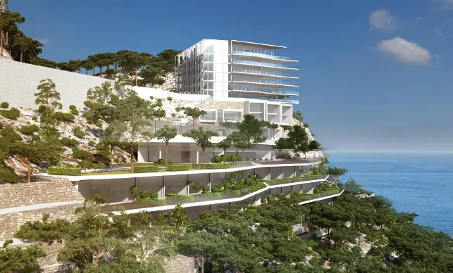 Hôtel cinq étoiles Maybourne Riviera surplombant la mer